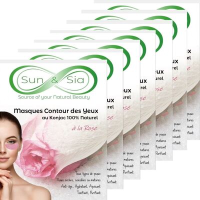 Assortiment de 15 Masques Contour des Yeux Hydratant Konjac 100% naturel