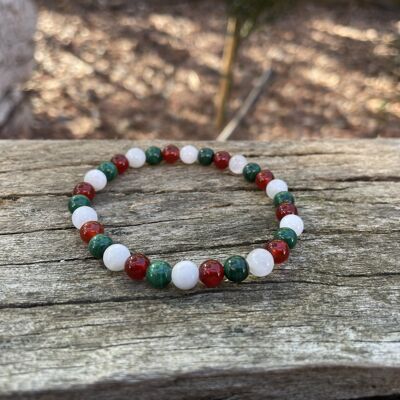 Bracciale Speciale Endometriosi in Malachite, Pietra di Luna e Corniola