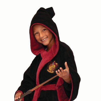 Harry Potter Gryffondor Kids Poly Fleece Robe Noir/Bourgogne
