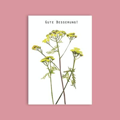 Cartolina in cartone di pasta di legno - fiori - tanaceto