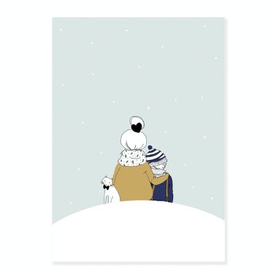 Sotto il poster del ragazzo delle nevi