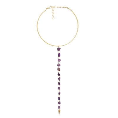 Collier infini améthyste violette