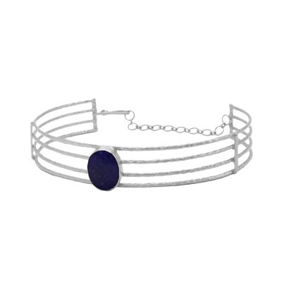 Natalie Halsband aus silberblauem Lapis