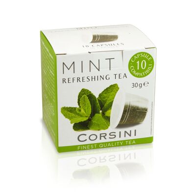 Cápsulas de té de menta compatibles con Nespresso® | Paquete que contiene 10 piezas
