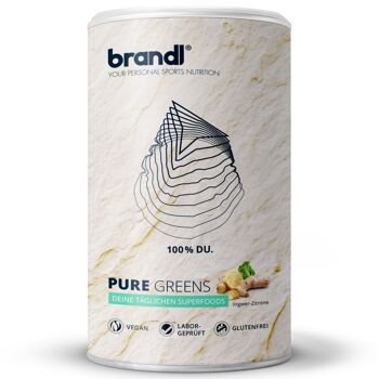 Brandl® Superfood Greens poudre avec ashwagandha, poudre de spiruline, gingembre, pousses de brocoli et bien plus encore. 6