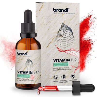 Brandl® Vitamine B12 hautement dosée aux 3 formes actives | Gouttes de vitamine B12 | B 12 Végétalien & sans alcool