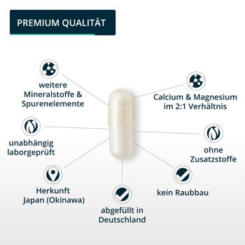 Brandl® Capsules de corail marin de Sango | Calcium Magnésium Ratio 2:1 | Testé en laboratoire indépendamment 4