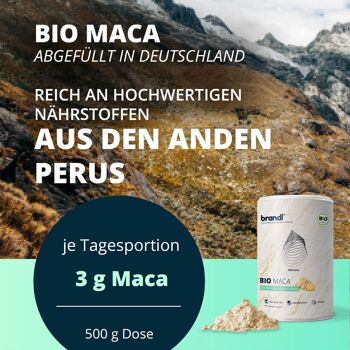 brandl® Maca en poudre bio du Pérou (poudre de maca) | Poudre de Macca Premium issue de la racine de Maca 2