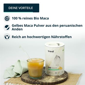 brandl® Maca en poudre bio du Pérou (poudre de maca) | Poudre de Macca Premium issue de la racine de Maca 3