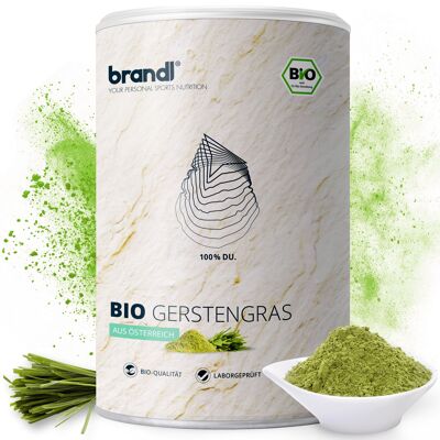 polvo de hierba de cebada brandl® orgánico | Hierba de cebada orgánica en calidad premium de alimentos crudos, probada en laboratorios independientes