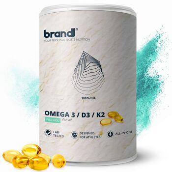 gélules brandl® Omega 3 D3 K2 avec huile de poisson de première qualité Omega 3 | EPA DHA à forte dose avec un ratio de 2:1 2