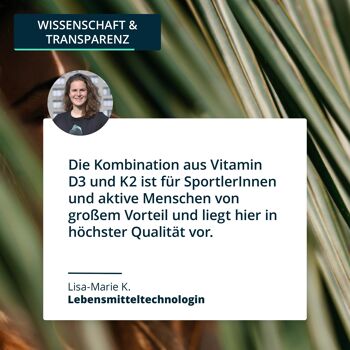 brandl® Vitamine D3 K2 hautement dosée | Capsules végétaliennes premium testées en laboratoire de manière indépendante | D3K2 7