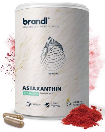 brandl® astaxanthine à haute dose avec antioxydants d'Hawaï | Capsules premium testées en laboratoire externe 1