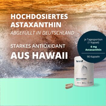 brandl® astaxanthine à haute dose avec antioxydants d'Hawaï | Capsules premium testées en laboratoire externe 2