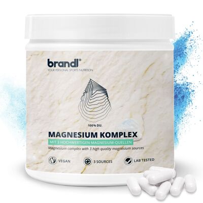 brandl® Magnesium Kapseln hochdosiert | Premium Magnesium Komplex | Unabhängig laborgeprüft