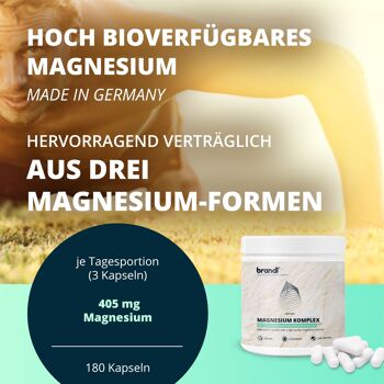 gélules de magnésium brandl® hautement dosées | Complexe de magnésium premium | Testé en laboratoire indépendamment 2