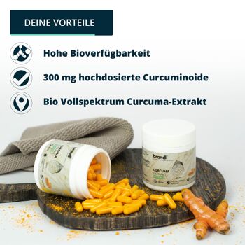 capsules d'extrait de curcuma brandl® avec curcumine et pipérine | Qualité supérieure testée par des laboratoires indépendants 3