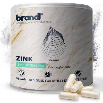brandl® - Zink Kapseln hochdosiert aus Zink Bisglycinat | Premium-Qualität unabhängig laborgeprüft