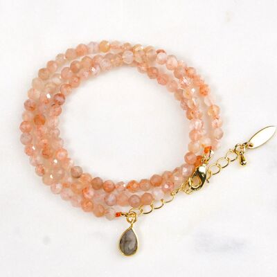 Moonstone wrap bracelet 'Balance' (can also be worn as a necklace!)