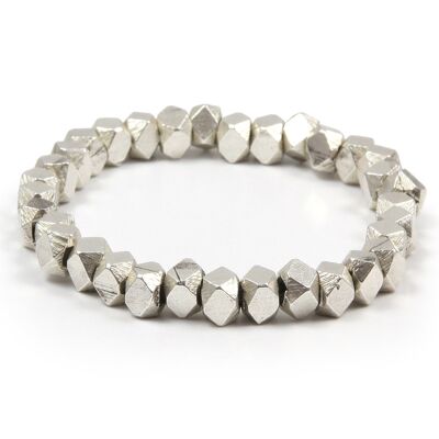 Silver energy bracelet with big nuggets for men