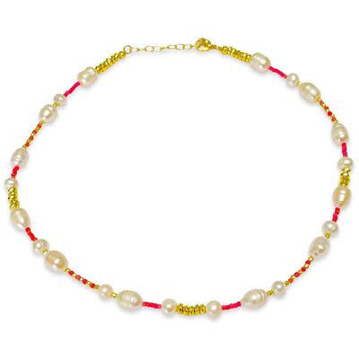 Beach necklace, coral