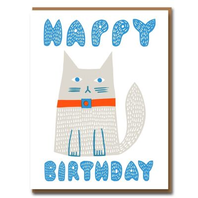 Sukie Birthday Cat Letterpress Card - S2D