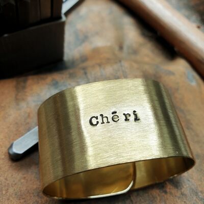 BRUSHED brass napkin ring - Chéri