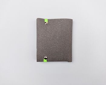 Portefeuille origami en cuir recyclé gris 2