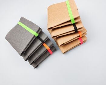Portefeuille origami en cuir recyclé gris 7