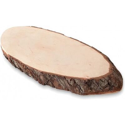 Merveilleuse planche à découper en écorce ovale croûtons snacks salami cm.60