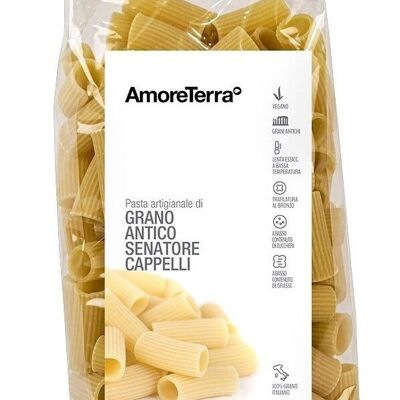 ANTIQUE WHEAT RIGATONI CAPPELLI VARIETY - 100% ITALIAN ORGANIC WHEAT - BRONZE DRAWN - SLOW DRYING AT LOW TEMPERATURE