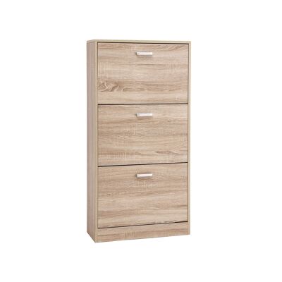 Schoenenkast 3 kleppen houtlook 60 x 120 x 24 cm (B x H x D)