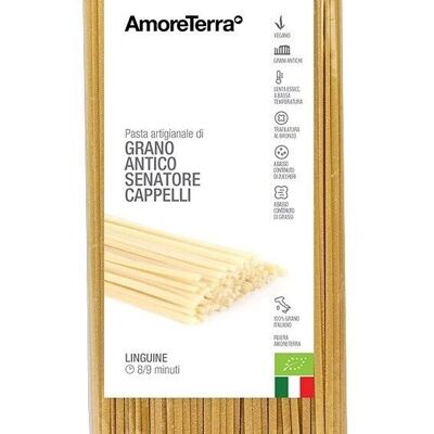 ANTIQUE WHEAT LINGUINE CAPPELLI VARIETY - 100% ITALIAN ORGANIC WHEAT - BRONZE-DRAWN - SLOW DRYING AT LOW TEMPERATURE