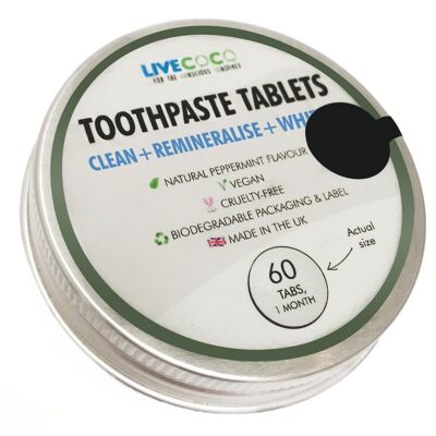 Zero Waste Toothpaste Tablets - Remineralisierende Whitening Toothpaste Tablets (Fluoridfrei)