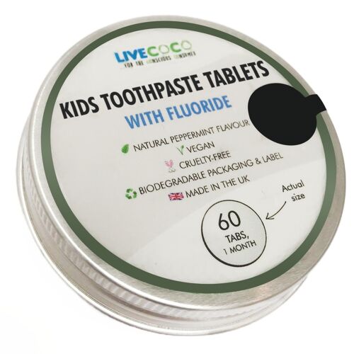 Zero Waste Toothpaste Tablets - Kid's - Buttermint (Fluoride)