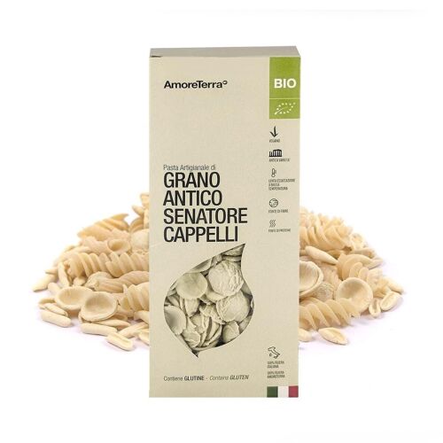 ORECCHIETTE  DI GRANO ANTICO VARIETA' CAPPELLI - 100% GRANO BIOLOGICO ITALIANO - TRAFILATA AL BRONZO - LENTA ESSICCAZIONE A BASSA TEMPERATURA - ALTA QUALITA'