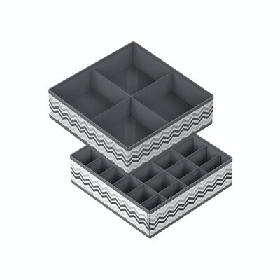 Set van 2 opbergers voor ondergoed 32 x 32 x 10 cm (L x B x H)