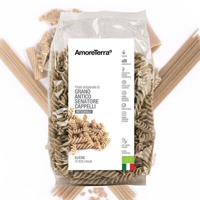 WHOLE WHEAT PROPELLERS CAPPELLI VARIETY - 100% ITALIAN ORGANIC WHEAT - BRONZE DRAWN - SLOW DRYING AT LOW TEMPERATURE - HIGH QUALITY
