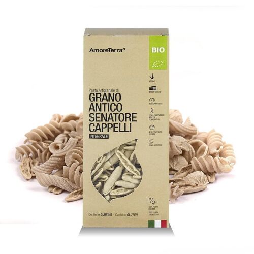 STROZZAPRETI INTEGRALI  DI GRANO ANTICO VARIETA' CAPPELLI - 100% GRANO BIOLOGICO ITALIANO - TRAFILATA AL BRONZO - LENTA ESSICCAZIONE A BASSA TEMPERATURA - ALTA QUALITA'