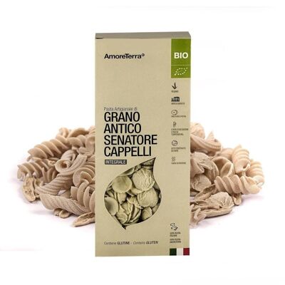 ORECCHIETTE INTEGRALI DI GRANO ANTICO VARIETA' CAPPELLI - 100% GRANO BIOLOGICO ITALIANO - TRAFILATA AL BRONZO - LENTA ESSICCAZIONE A BASSA TEMPERATURA - ALTA QUALITA'