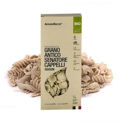 WHOLE WHEAT ORECCHIETTE ANCIENT CAPPELLI VARIETY - 100% ITALIAN ORGANIC WHEAT - BRONZE DRAWN - SLOW DRYING AT LOW TEMPERATURE - HIGH QUALITY