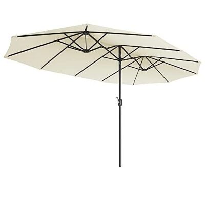 Dubbele parasol met zwengel 460 x 270 cm (L x B)