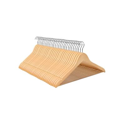 Massief houten hangers set van 30 44,5 x 1,2 x 23 cm (L x B x H)