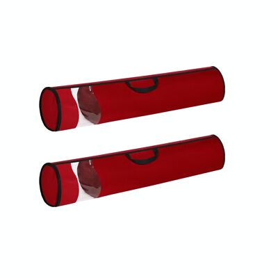 Draagtas set van 2 voor inpakpapier rood 23 x 103 cm (Ø x H)