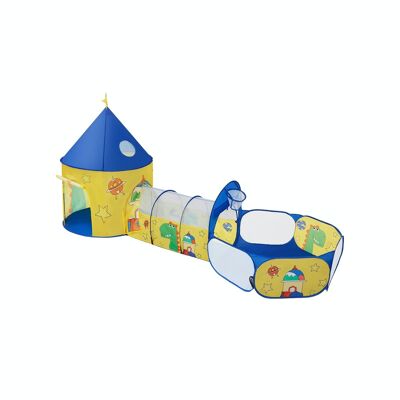 Speeltent voor kinderen geel-blauw 115 x 110 x 36 cm (L x B x H) 100 x 135 cm (Ø x H)