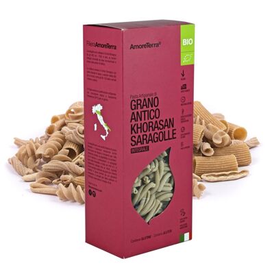 KHORASAN SARAGOLLE WHOLE Wheat STROZZAPRETI - ORGANIC PASTA - ANCIENT WHEAT - STONE MILLING - 100% ITALIAN - HANDMADE WORK WITH SLOW DRYING AT LOW TEMPERATURE - HIGH QUALITY - MADE IN ITALY