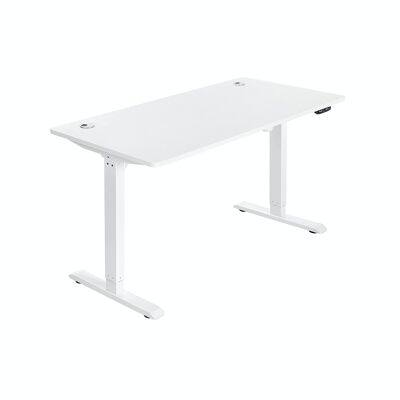 In hoogte verstelbaar bureau wit 40 x 70 x (73-114) cm (L x B x H)