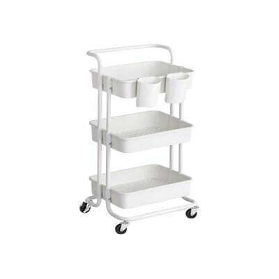 Trolley 3 niveaus Wit 41,6 x 33,5 x 86,3 cm (L x B x H)