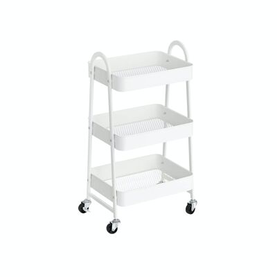 Metalen trolley wit 41,4 x 30,7 x 79 cm (L x B x H)