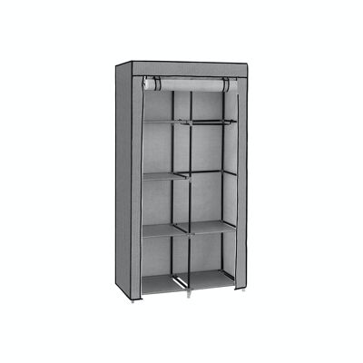 Stoffen kast metalen buizen Grijs 88 x 45 x 168 cm (L x B x H)